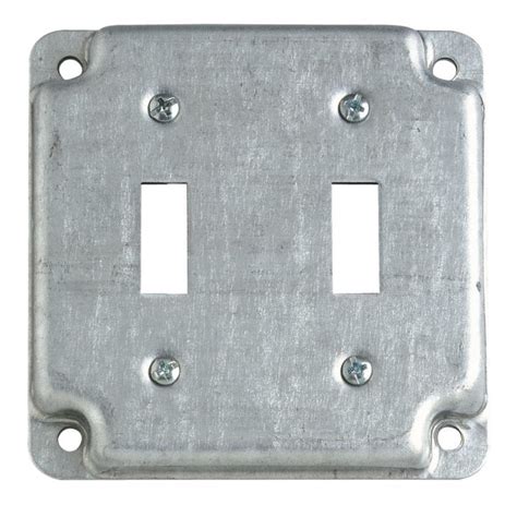 4 x 4 electrical switch box plate|metal electrical box covers.